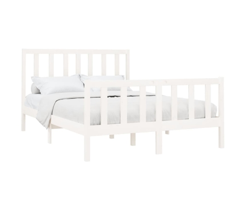 Estructura de cama sin colchón madera de pino blanca 140x190 cm