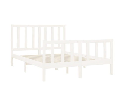 Estructura de cama sin colchón madera de pino blanca 140x190 cm