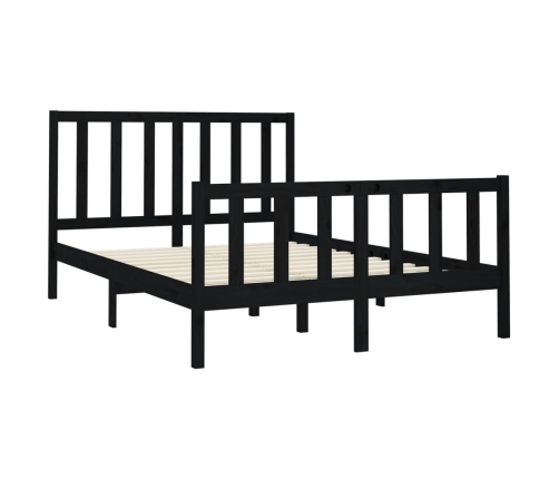 vidaXL Estructura de cama de madera maciza de pino negro 140x190 cm