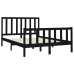 vidaXL Estructura de cama de madera maciza de pino negro 140x190 cm