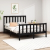 Estructura de cama de madera maciza de pino negro 140x190 cm