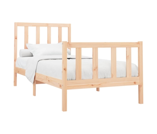 Estructura de cama sin colchón madera maciza de pino 90x200 cm