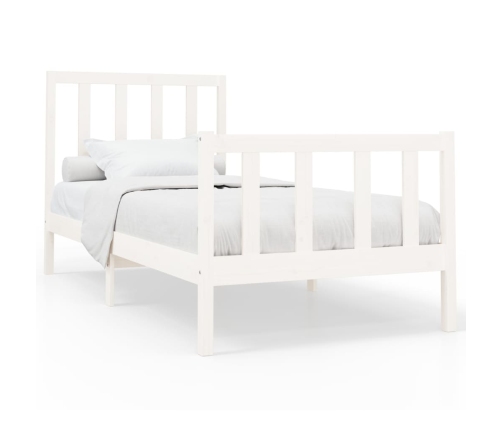 Estructura de cama sin colchón madera de pino blanca 90x200 cm