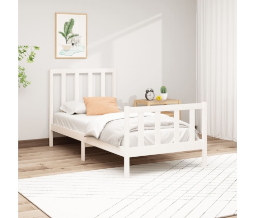 Estructura de cama sin colchón madera de pino blanca 90x200 cm