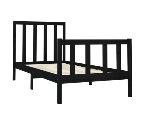 Estructura de cama madera maciza de pino negro 90x200 cm