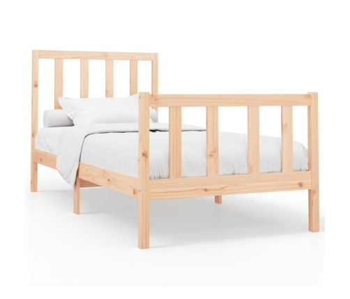 Estructura de cama sin colchón madera maciza de pino 100x200 cm