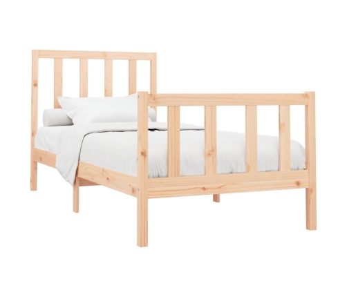 Estructura de cama sin colchón madera maciza de pino 100x200 cm