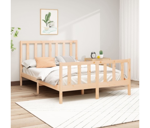 Estructura de cama sin colchón madera de pino maciza 120x200 cm