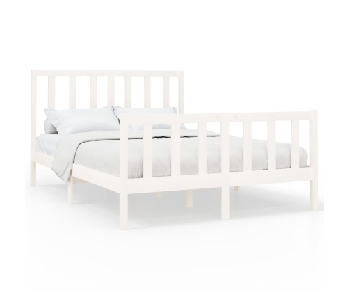 Estructura de cama sin colchón madera de pino blanca 120x200 cm