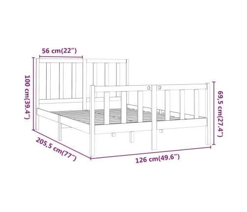 Estructura de cama sin colchón madera de pino blanca 120x200 cm