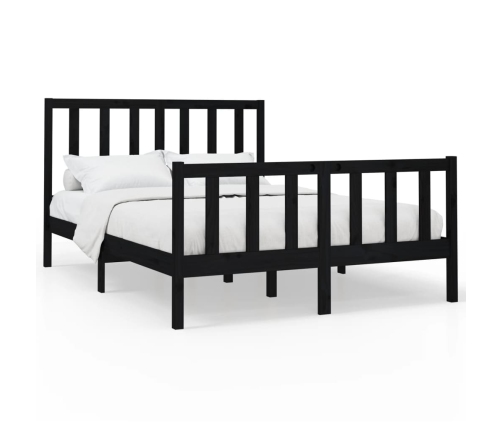 vidaXL Estructura de cama madera maciza de pino negro 120x200 cm