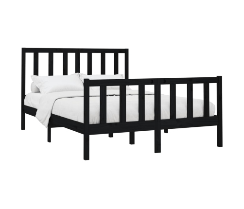 vidaXL Estructura de cama madera maciza de pino negro 120x200 cm