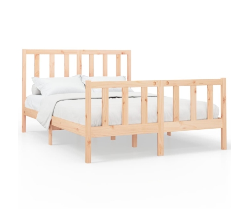 Estructura de cama sin colchón madera de pino blanca 140x200 cm