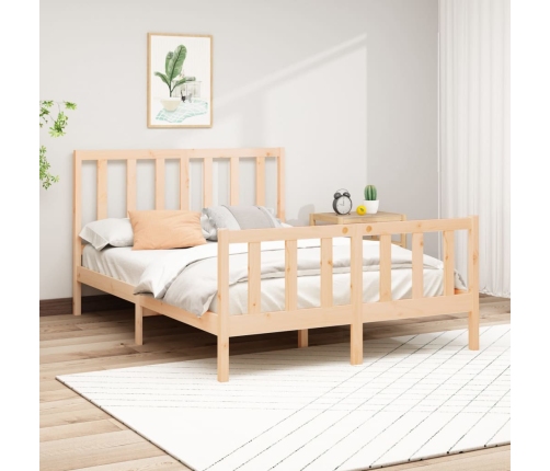 Estructura de cama sin colchón madera de pino blanca 140x200 cm
