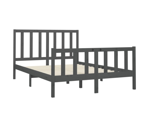 Estructura de cama madera maciza de pino gris 150x200 cm