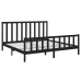 Estructura de cama madera maciza Super King negra 180x200 cm