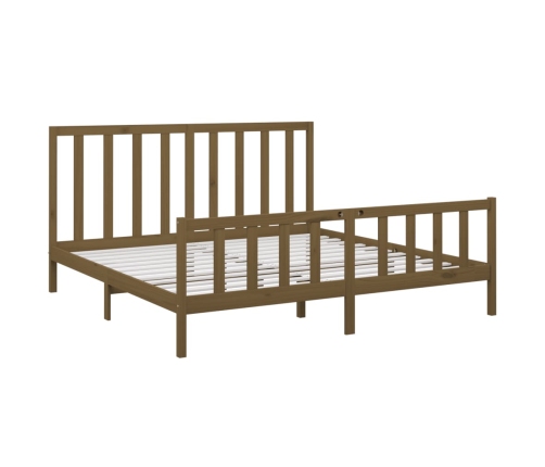 Estructura de cama madera maciza marrón miel 200x200 cm