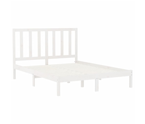 Estructura de cama de madera maciza blanca 160x200 cm