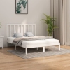 Estructura de cama de madera maciza blanca 160x200 cm