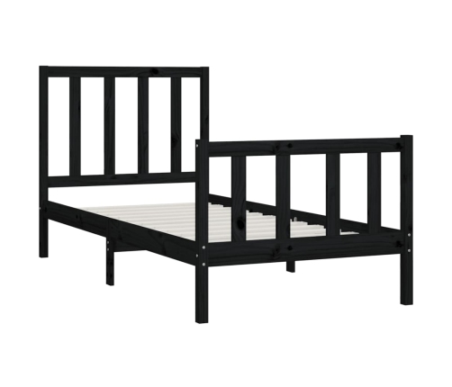 Estructura de cama madera maciza negro 90x200 cm