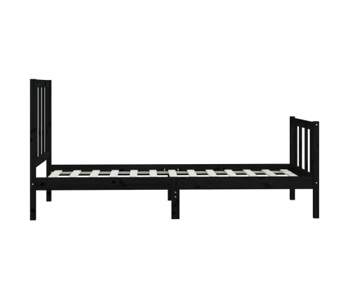 Estructura de cama madera maciza negro 90x200 cm