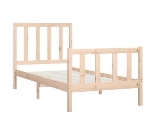 Estructura de cama madera maciza 100x200 cm