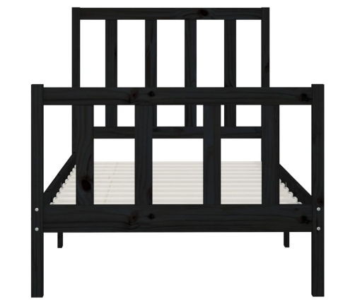 vidaXL Estructura de cama madera maciza negro 100x200 cm