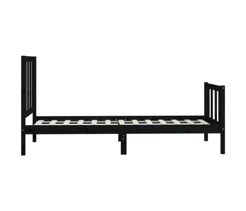 vidaXL Estructura de cama madera maciza negro 100x200 cm