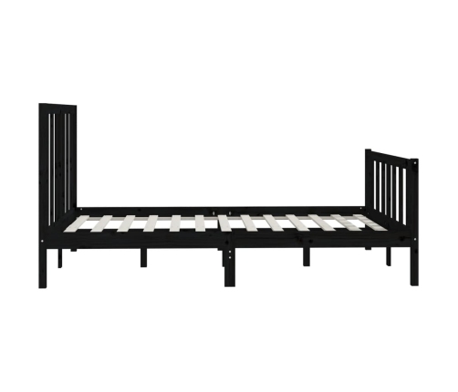 Estructura de cama de madera maciza negra 140x200 cm