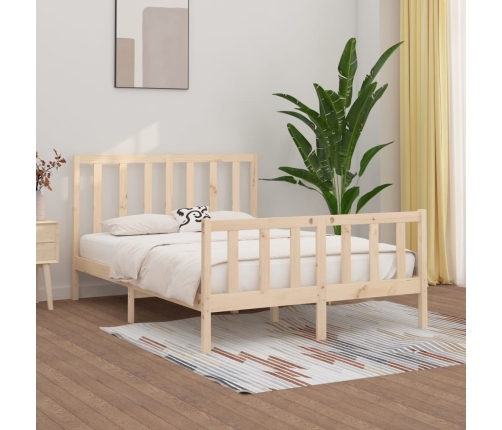 Estructura de cama madera maciza 150x200 cm