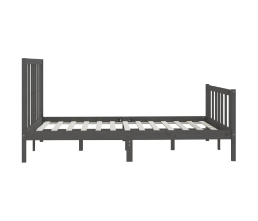 Estructura de cama madera maciza gris King Size 150x200 cm