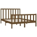 Estructura de cama madera maciza King marrón miel 150x200 cm