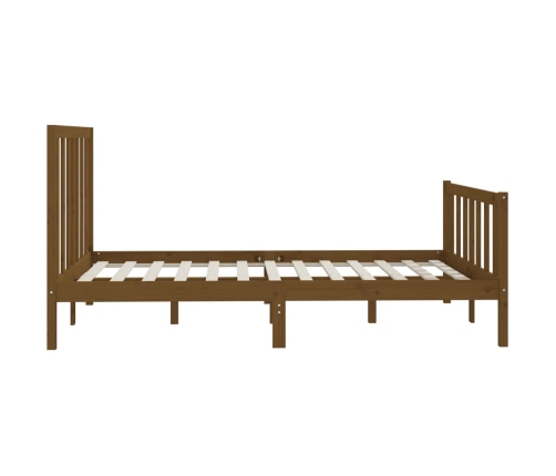 Estructura de cama madera maciza King marrón miel 150x200 cm