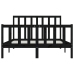 Estructura de cama madera maciza negra King Size 150x200 cm