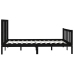 Estructura de cama madera maciza negra King Size 150x200 cm