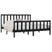 Estructura de cama madera maciza negro Supe King 180x200 cm