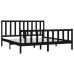 Estructura de cama madera maciza negro Supe King 180x200 cm