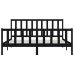 Estructura de cama madera maciza negro Supe King 180x200 cm