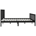 Estructura de cama madera maciza negro Supe King 180x200 cm