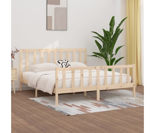 Estructura de cama de madera maciza 200x200 cm