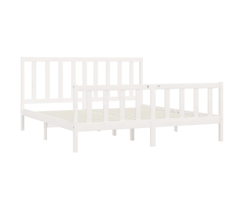 Estructura de cama de madera maciza blanca 200x200 cm