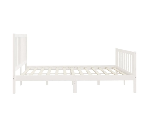 Estructura de cama de madera maciza blanca 200x200 cm