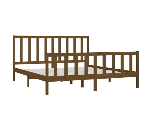 Estructura de cama madera maciza marrón miel 200x200 cm