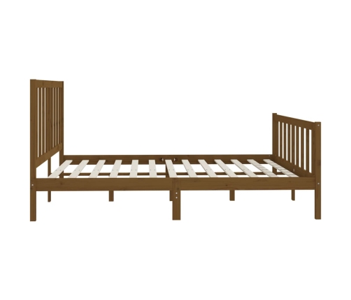 Estructura de cama madera maciza marrón miel 200x200 cm