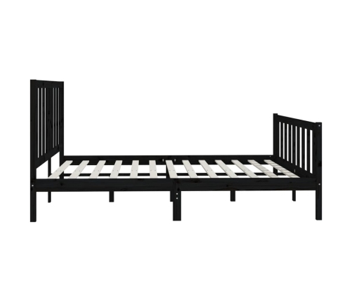 Estructura de cama de madera maciza negra 200x200 cm