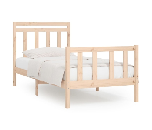 Estructura de cama sin colchón madera maciza de pino 90x200 cm