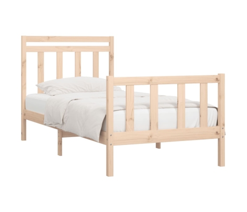 Estructura de cama sin colchón madera maciza de pino 90x200 cm