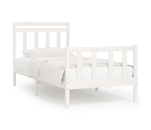 vidaXL Estructura de cama madera maciza de pino blanco 90x200 cm