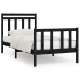 Estructura de cama sin colchón madera de pino negro 100x200 cm