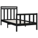 Estructura de cama sin colchón madera de pino negro 100x200 cm